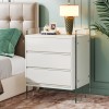 Noptiera Moderna MPD PRATO 47x35x60 cm MDF Acrilic, Sertare Soft Close, Design Minimalist, Dormitor Elegant