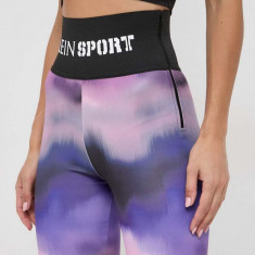 PLEIN SPORT pantaloni scurti femei, culoarea violet, modelator, high waist