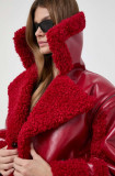 Cumpara ieftin Karl Lagerfeld geaca femei, culoarea rosu, de tranzitie, oversize