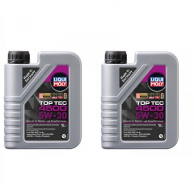 Pachet 2 litri Ulei Motor Sintetic Liqui Moly Top Tec 4500 5W30 foto