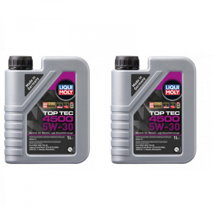 Pachet 2 litri Ulei Motor Sintetic Liqui Moly Top Tec 4500 5W30
