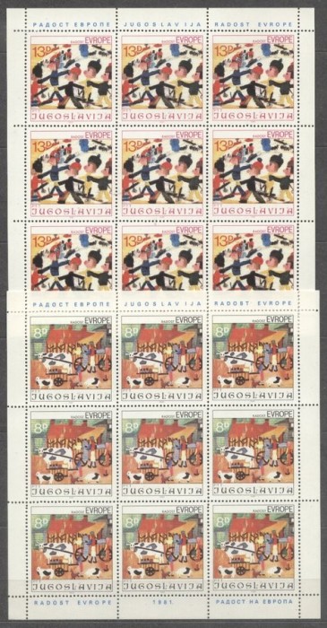 Yugoslavia 1981 Europa CEPT, 2 perf. sheetlet, MNH S.081