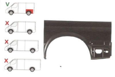 Aripa spate Ford Transit (V184/5) 05.2000-04.2006 , Transit/Tourneo (V347/8) 05.2006-04.2013 Partea Stanga, Lungime 1270 Mm , Inaltime 750 mm, Modelu foto
