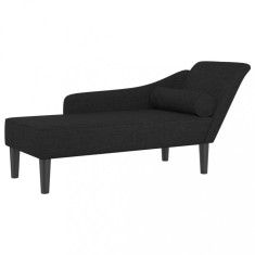 Sezlong cu perne, negru, material textil foto