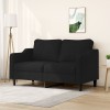 Gossi canapea cu 2 locuri, negru, 140 cm, material textil