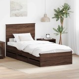 Cumpara ieftin Cadru de pat Stejar inchis 90 x 200 cm Lemn Ingineresc