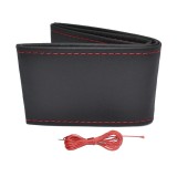 Husa volan auto cu snur marimea M 38-39 cm din piele ecologica, ac si ata, Otom, placuta la atingere, nu aluneca pe volan
