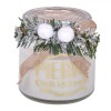 Lum&acirc;nare Crăciun, Transparentă, Decorată cu V&acirc;sc și Pompoane Albe, 10x10.5cm, Oem