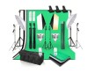 Kit studio foto,2 lumini softbox,suport fundal 2x3 m, 4 panze fundal, 2x bec LED 105W cu telecomanda, 2 becuri spiralate + geanta transport, Dactylion