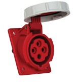 Priza trifazica 4 poli 16A 3P+E 6h incastrata oblica ST CEE 380V IP67 97x80mm, METE