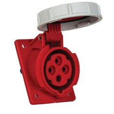 Priza trifazica 4 poli 16A 3P+E 6h incastrata oblica ST CEE 380V IP67 97x80mm