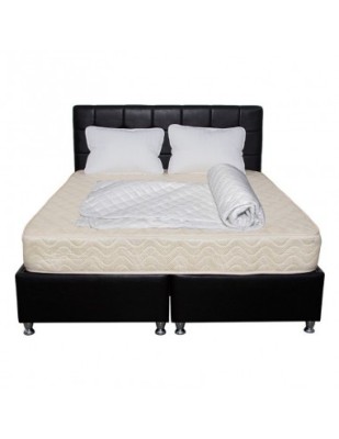 Set Saltea ortopedica cu arcuri Super Ortopedica Sofia, 180x200x20cm, fermitate medie, cu plasa arcuri tip Bonell, fata vara-iarna, sistem aerisire cu foto