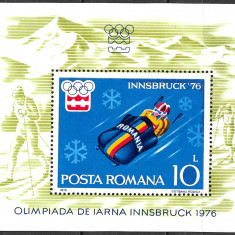 ROMÂNIA 1976 - LP 902 - JOCURILE OLIMPICE DE IARNĂ DIN INNSBRUCK - COLIȚĂ MNH