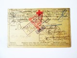 Rara! Carte postala tipografiata Crucea Rosie cenzurata militar Kazan 1916 expediata de un prizonier WWI dintr-un lagar din Tatarstan