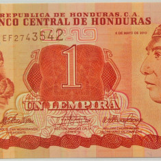 BANCNOTA EXOTICA 1 LEMPIRA - HONDURAS, anul 2010 *cod 749 = UNC
