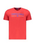 Tricou barbati cu maneca scurta, cu imprimeu cu logo, Regular fit, Rosu, 3XL