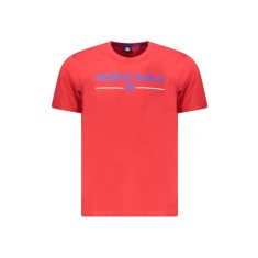 Tricou barbati cu maneca scurta, cu imprimeu cu logo, Regular fit, Rosu, 3XL