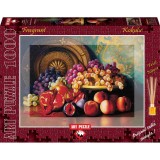 Puzzle 1000 piese - Parfumat - Figs pomegranates and brass plate, Art Puzzle