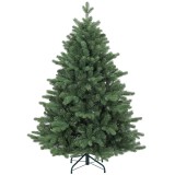 HOMCOM Brad de Crăciun Artificial cu 847 Crengi, Brad de Crăciun Realist Pliabil cu Bază Metalică, &Oslash;105x150 cm, Verde | Aosom Romania