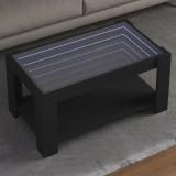 Cumpara ieftin Măsuță de cafea cu LED, negru, 93x53x45 cm, lemn prelucrat