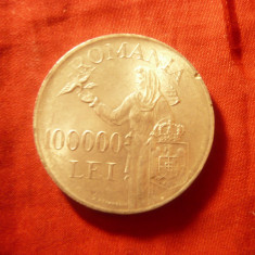 Moneda 100 000 lei 1946 Mihai I , argint ,cal.F.Buna, 2mici ciupituri muchie dr