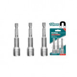 Set chei 1/4&rdquo; hex Total, 3 buc, diametru 10mm, lungime 65mm