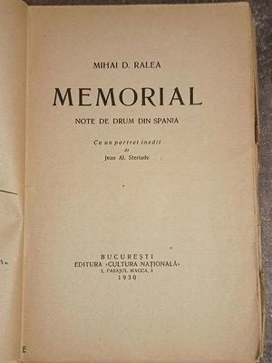 1930 Memorial Note de drum din Spania Mihai D. Ralea cu un portret Jean Steriadi foto