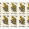 Rom&acirc;nia, LP 1318/1993, Animale, 10 lei &icirc;n bloc de 10 timbre, h&acirc;rtie cretată