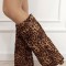 Cizme leopard print elegante cu toc comod 9501A 113