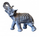 Cumpara ieftin Statueta decorativa, Elefant cu perle, Argintiu, 28 cm, DVSAK022G