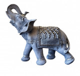 Statueta decorativa, Elefant cu perle, Argintiu, 28 cm, DVSAK022G