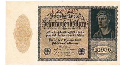 Germania 10 000 10000 Mark 1922 P-72 Seria 00910627 foto