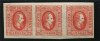 1865 , Lp 17 , Cuza 20 Par rosu / h. alba , straif de 3 timbre - MNH, Nestampilat