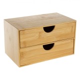 Cutie Organizare Bambus, Sertare 2 Bucăți, Natural, 22x13x12.5cm