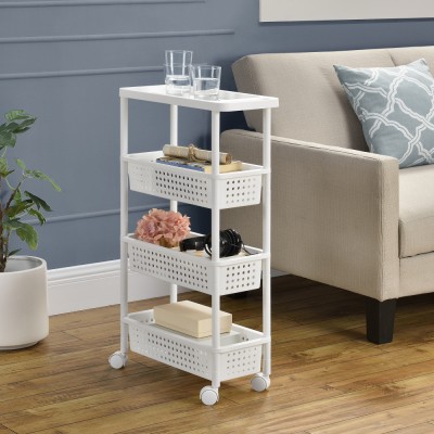 Raft AATR-6504 pe roti 100 x 22 x 48 cm [en.casa] HausGarden Leisure foto
