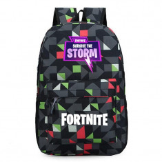 Ghiozdan Fortnite cu figuri geometrice multicolore foto