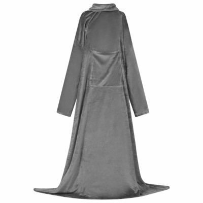 vidaXL Hanorac pătură Gri &amp;icirc;nchis Flanelă 42017175 foto