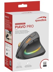 Mouse Speedlink Piavi Pro Illuminated Rechargeable Vertical Ergonomic Wireless Rubber Black PC