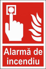 Indicator Alarma de incendiu - Semn Protectia Muncii foto