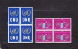 ROMANIA 1986 LP 1141 LP 1142 ONU BLOCURI DE 4 TIMBRE MNH, Nestampilat