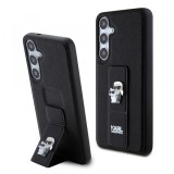 Husa MagSafe pentru Samsung Galaxy S24+ S926, Karl Lagerfeld, Saffiano Gripstand Karl &amp; Choupette, Neagra