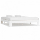Cadru de pat, alb, 160 x 200 cm, lemn masiv de pin