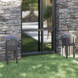 Cumpara ieftin Jardiniere de grădină, 2 buc., gri, 31x31x70 cm, lemn masiv pin