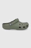 Crocs papuci Classic femei, culoarea verde 10001