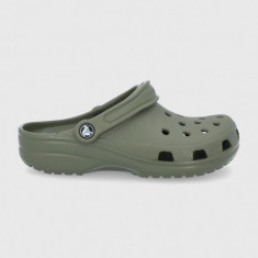 Crocs papuci Classic femei, culoarea verde 10001