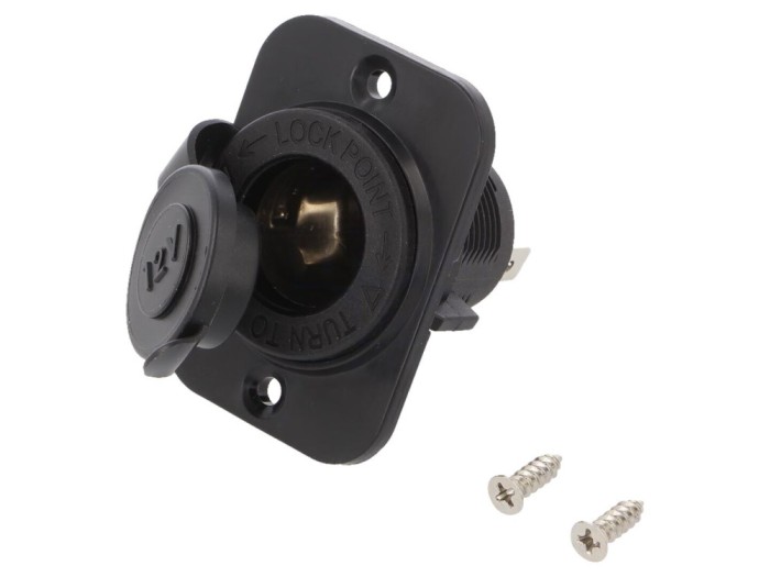 Soclu brichetă auto 12V negru