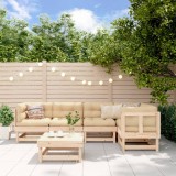 vidaXL Set mobilier relaxare de grădină &amp; perne 6 piese lemn masiv pin