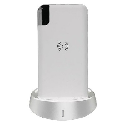 Power bank V-Tac, 8000 mAh, stand incarcare wireless, USB, Alb foto