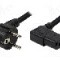 Cablu alimentare AC, 2m, 3 fire, culoare negru, CEE 7/7 (E/F) &amp;#351;tecar in unghi, IEC C13 mama 90&deg;, LOGILINK - CP103