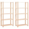 Gossi polite stocare 5 niveluri 2 buc. 80x38x170 cm pin masiv 250 kg
